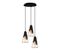 Suspension 3 Lampes Demi-filaire Escalier Bashful D40cm Métal Noir Et Or