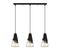 Suspension 3 Lampes Demi-filaire Alignées Bashful 67cm Métal Noir Et Or