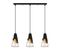 Suspension 3 Lampes Demi-filaire Alignées Bashful 67cm Métal Noir Et Or