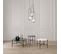 Suspension Ovale 3 Lampes Escalier Chargey Verre Blanc Et Métal Noir