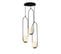 Suspension Ovale 3 Lampes Escalier Chargey Verre Blanc Et Métal Noir