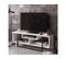 Meuble TV Nikolai L120cm Bois Blanc Et Noir