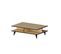 Table Basse 2 Compartiment Yukage 90x50cm Bois Naturel Et Noir