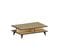 Table Basse 2 Compartiment Yukage 90x50cm Bois Naturel Et Noir