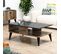 Table Basse Balou 90x54cm Bois Naturel Et Noir Effet Marbre