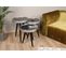 Lot De 3 Tables Basses Rondes Gigognes à Pieds Noir Et Argent Sitchas Effet Marbre Noir