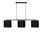 Suspension 3 Lampes Alignés à Simple Barre Senna Métal Et Tissu Noir