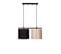 Suspension 2 Lampes à Simple Barre Senna Métal Noir Et Tissu Noir Et Blanc Crème