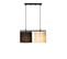 Suspension 2 Lampes à Simple Barre Senna Métal Noir Et Tissu Noir Et Blanc Crème