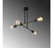 Suspension 2 Bras 4 Lampes Dumpling D70cm Métal Noir