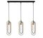 Suspension 3 Lampes Cadre Bâtonnet Alignées Haruko Métal Noir Et Or