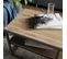 Table Basse Rectangle Cubicum 2 Tablettes Bois Naturel Et Métal Noir