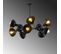 Lustre Ramifié Bras Y 10 Lampes Chuck D75cm Métal Noir