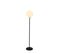 Lampadaire 1 Globe Lectioa 155cm Verre Blanc Et Métal Noir