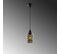 Suspension 1 Lampe Mervin D12cm Métal Noir Et Verre Fumé