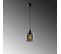 Suspension 1 Lampe Mervin D14cm Métal Noir Et Verre Fumé