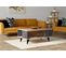 Table Basse Bianca L90xp60cm Bois Et Effet Marbre Noir