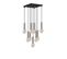 Suspension 9 Lampes Tube Court Saccade Jona Métal Argent