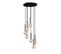 Suspension 7 Lampes Tube Courte Escalier Jona Métal Argent