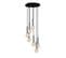 Suspension 7 Lampes Tube Courte Escalier Jona Métal Argent