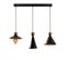 Suspension 3 Lampes Cônes Aligné Jedi 100cm Métal Noir