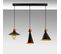 Suspension 3 Lampes Cônes Aligné Jedi 100cm Métal Noir