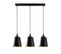 Suspension 3 Lampes Troncs De Cône Alignés Grover 70cm Métal Noir