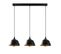 Suspension 3 Lampes Alignées Epille 95cm Métal Noir Et Or