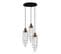 Suspension Filaire 3 Lampes Carrés Enchevêtrés Saccade Marnie Métal Noir