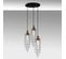 Suspension Filaire 3 Lampes Carrés Enchevêtrés Saccade Marnie Métal Noir