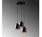 Suspension 3 Lampes Cloches Saccade Gakuli D20cm Métal Martelées Noir