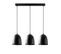 Suspension 3 Lampes Cloches Alignées Gakuli 125cm Métal Martelées Noir