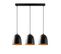 Suspension 3 Lampes Cloches Alignées Gakuli 125cm Métal Martelées Noir