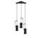 Suspension Projecteur Droit 3 Lampes Saccade Brewster Métal Noir