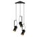 Suspension Projecteur Incliné 3 Lampes Saccade Brewster Métal Noir