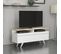 Meuble TV Kira L120cm Bois Chêne Et Blanc