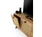 Meuble TV 3 Portes En Cannage Smussi 140cm Bois Naturel Et Métal Noir