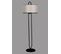 Lampadaire Elliptique Ovalis 150cm Tissu Gris Et Métal Noir