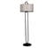 Lampadaire Elliptique Ovalis 150cm Tissu Gris Et Métal Noir