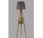 Lampadaire Trépied Lunctura 165cm Gris Foncé Et Bois Naturel