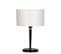 Lampe à Poser Classique Pied Évasé Verdon H55cm Métal Noir Et Tissu Blanc