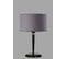 Lampe à Poser Classique Pied Évasé Verdon H55cm Métal Noir Et Tissu Gris