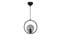 Suspension 1 Lampe Cerclée Radrana D30cm Verre Gris Fumé Et Métal Noir