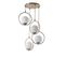 Suspension 4 Globes Cerclées Escalier Radrana D30cm Verre Blanc Et Métal Or