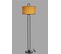 Lampadaire Elliptique Ovalis 170cm Tissu Jaune Et Métal Noir