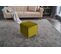 Pouf Sammy 40x40cm Velours Vert Bordure Noir