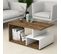 Table Basse Rudoka L90xh42cm Bois Naturel Et Blanc