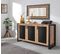 Buffet 3 Portes Susana L140xh80cm Métal Noir Et Bois Naturel Et Noir