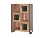 Buffet Haut 3 Portes Colisart L89xh127cm Métal Noir Et Bois Naturel