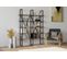 Étagère Bibliothèque Style Industriel Axonda L126cm Métal Noir Et Bois Foncé